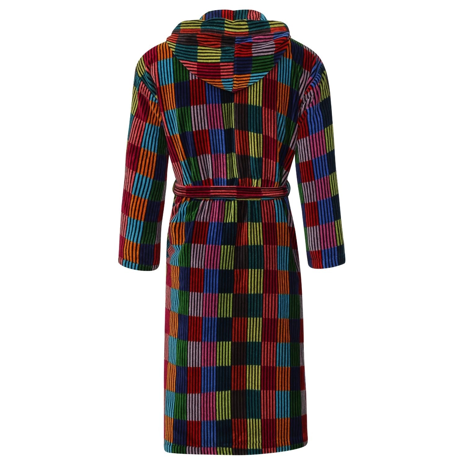Amorail Women’s Hooded Dressing Gown – Patchwork Robe - Image 3