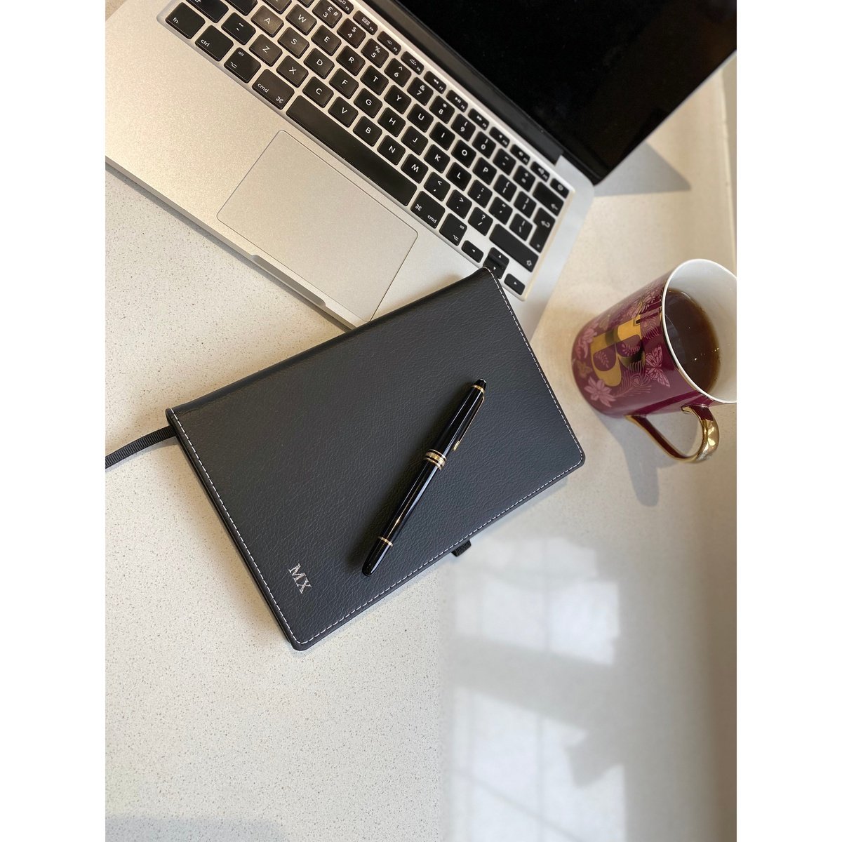 Amorail Premium Leather Journal – White Stitch Detail, Refillable Notebook - Image 2