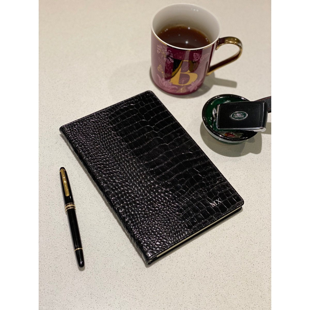 Amorail Crocodile Pattern Leather Journal – Refillable Writing Notebook - Image 2