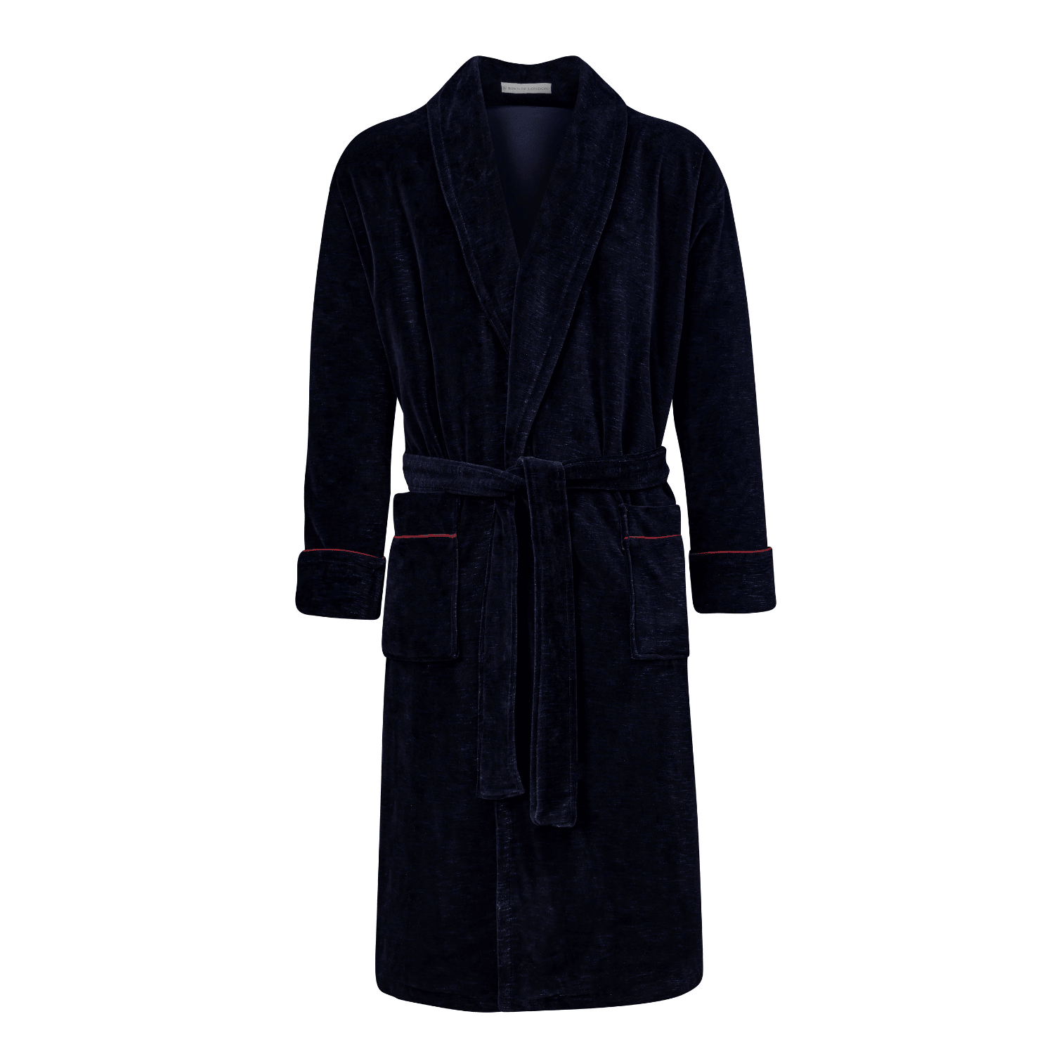 Amorail Velvet Smoking Jacket – Luxury Navy Cotton Robe for Men