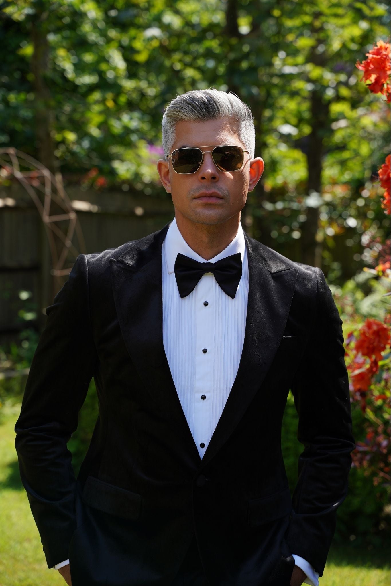 Amorail Men’s Velvet Blazer – Tailored Single-Breasted Black Jacket - Image 2