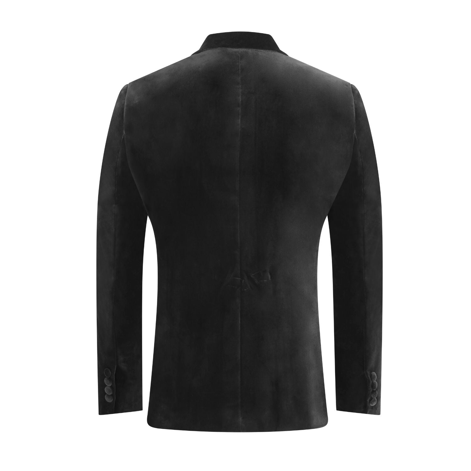 Amorail Men’s Velvet Blazer – Tailored Single-Breasted Black Jacket - Image 4