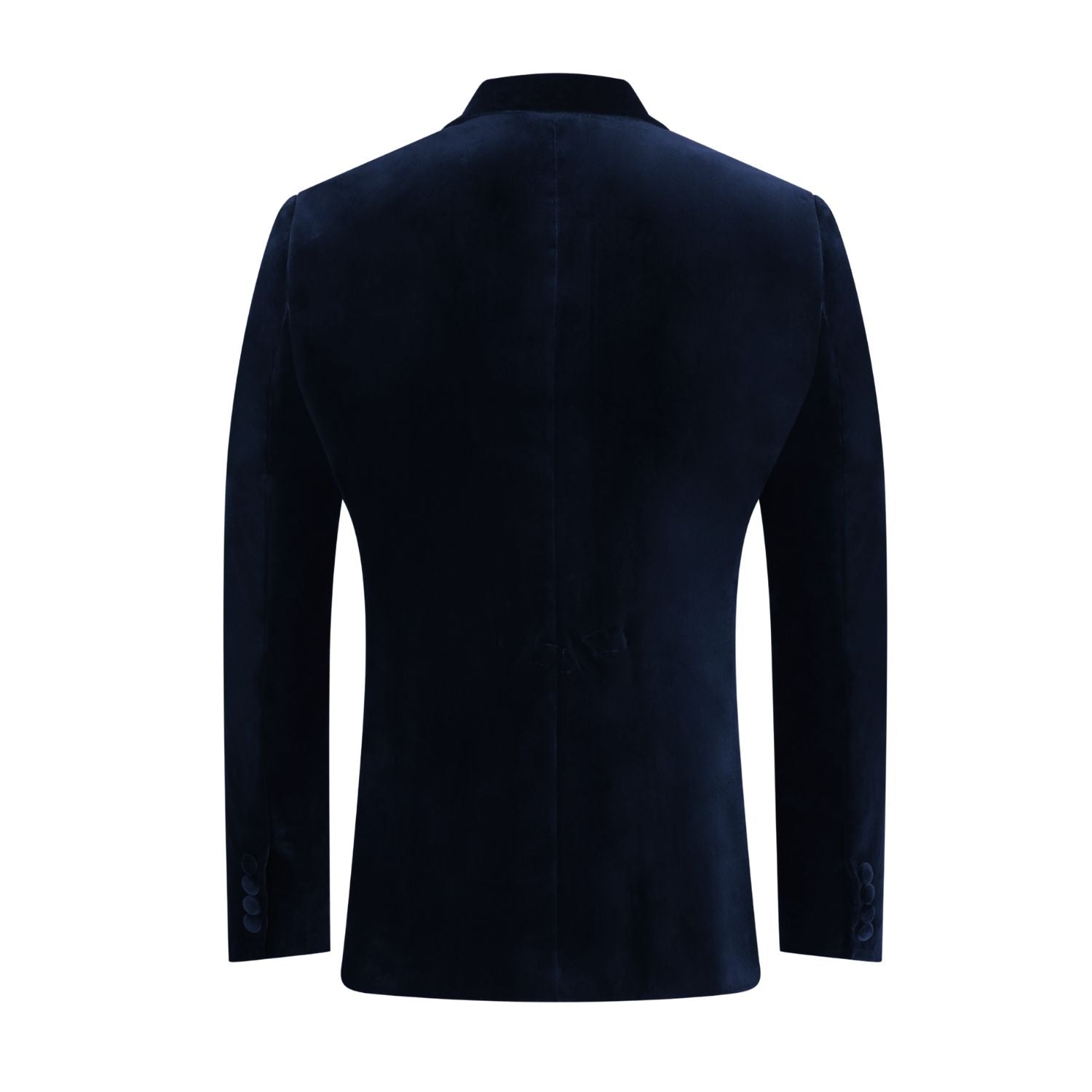 Amorail Men’s Velvet Blazer – Tailored Single-Breasted Navy Jacket - Image 4