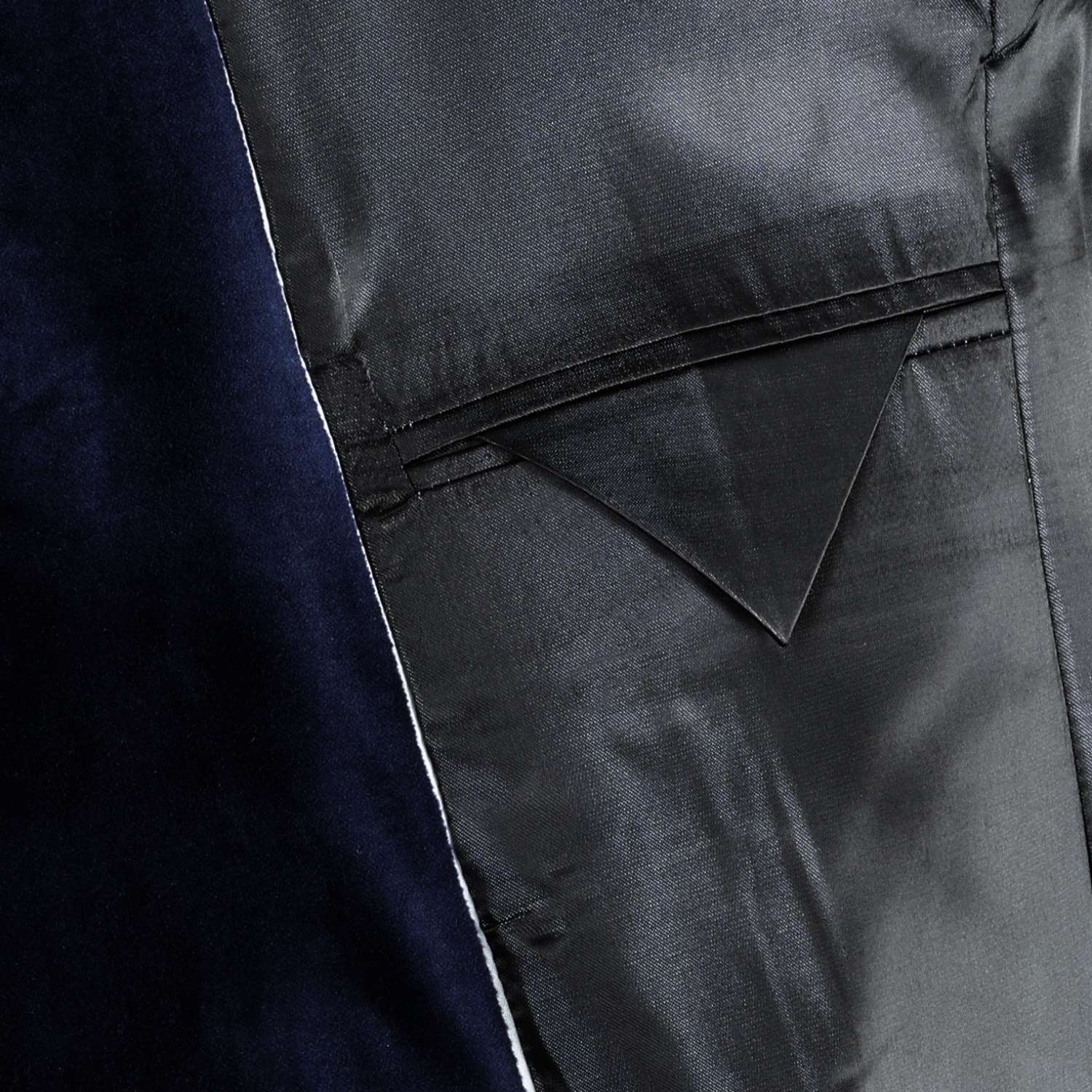 Amorail Men’s Double-Breasted Velvet Smoking Jacket – Tailored Navy Blazer - Image 6