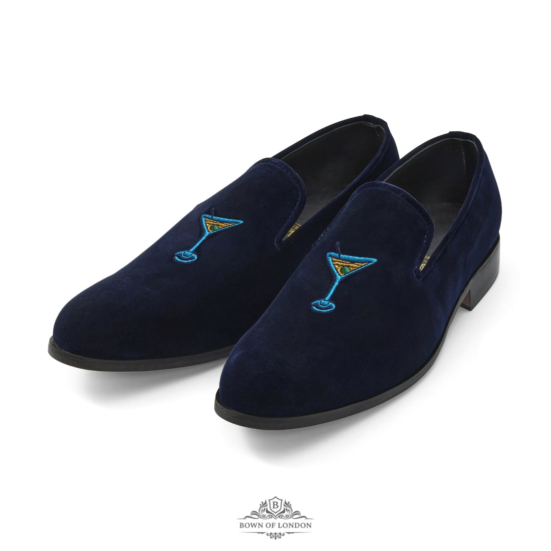 Amorail Men’s Velvet Loafers – Plain Navy Slip-On Shoes - Image 3