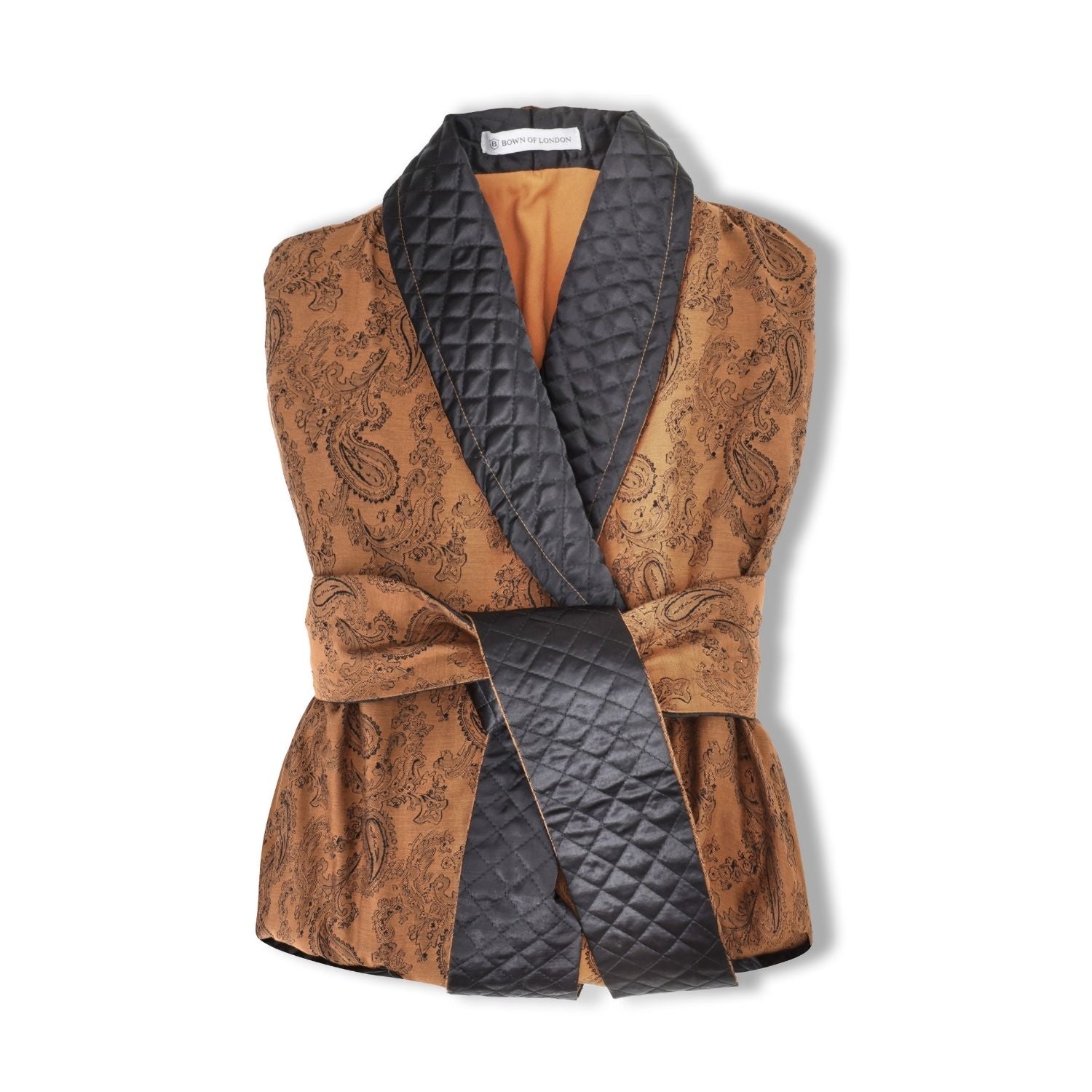 Amorail Men’s Midas Short Smoking Jacket – Gold Formal Blazer - Image 5