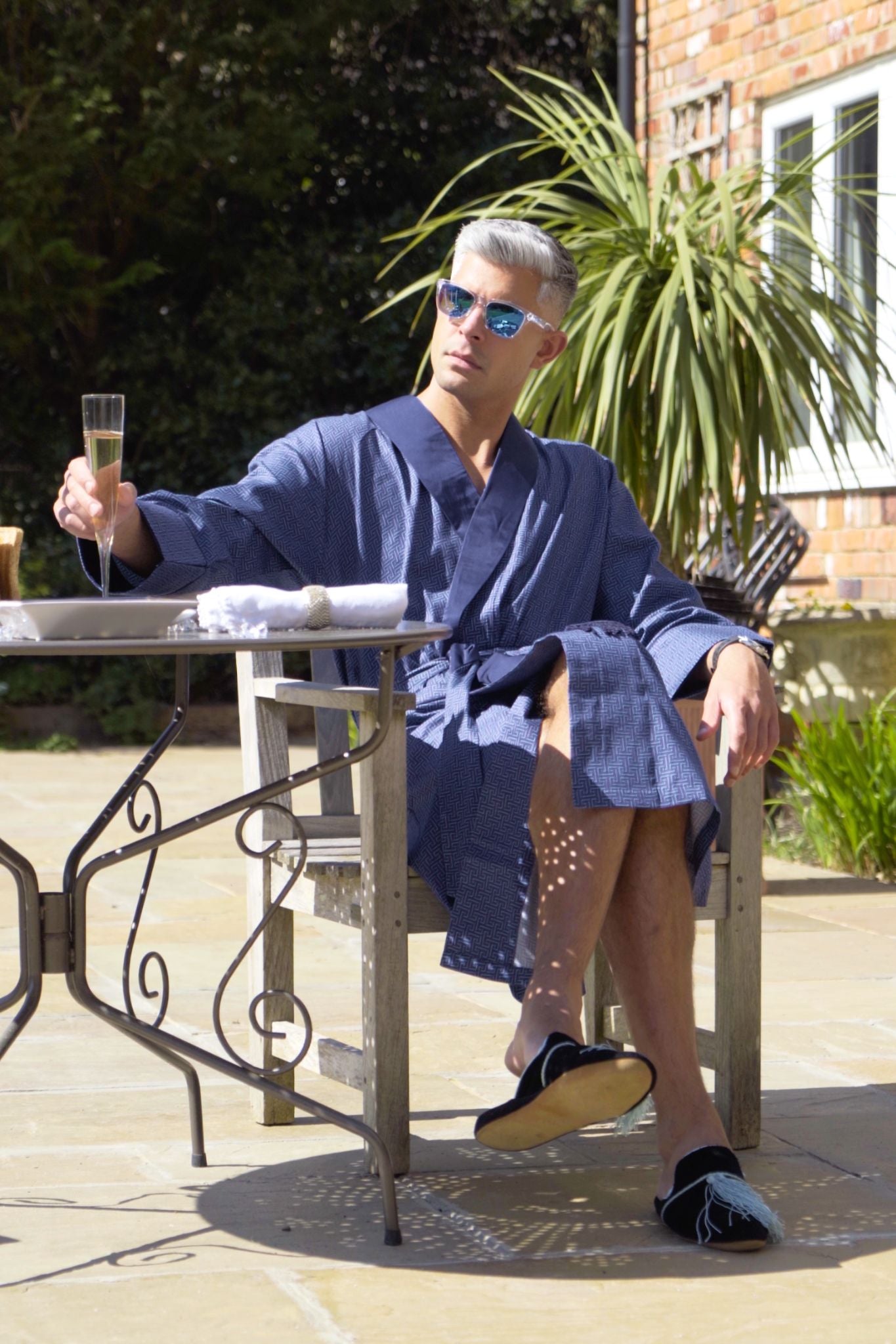 Amorail Men’s Lightweight Dressing Gown – Oxford Robe - Image 3