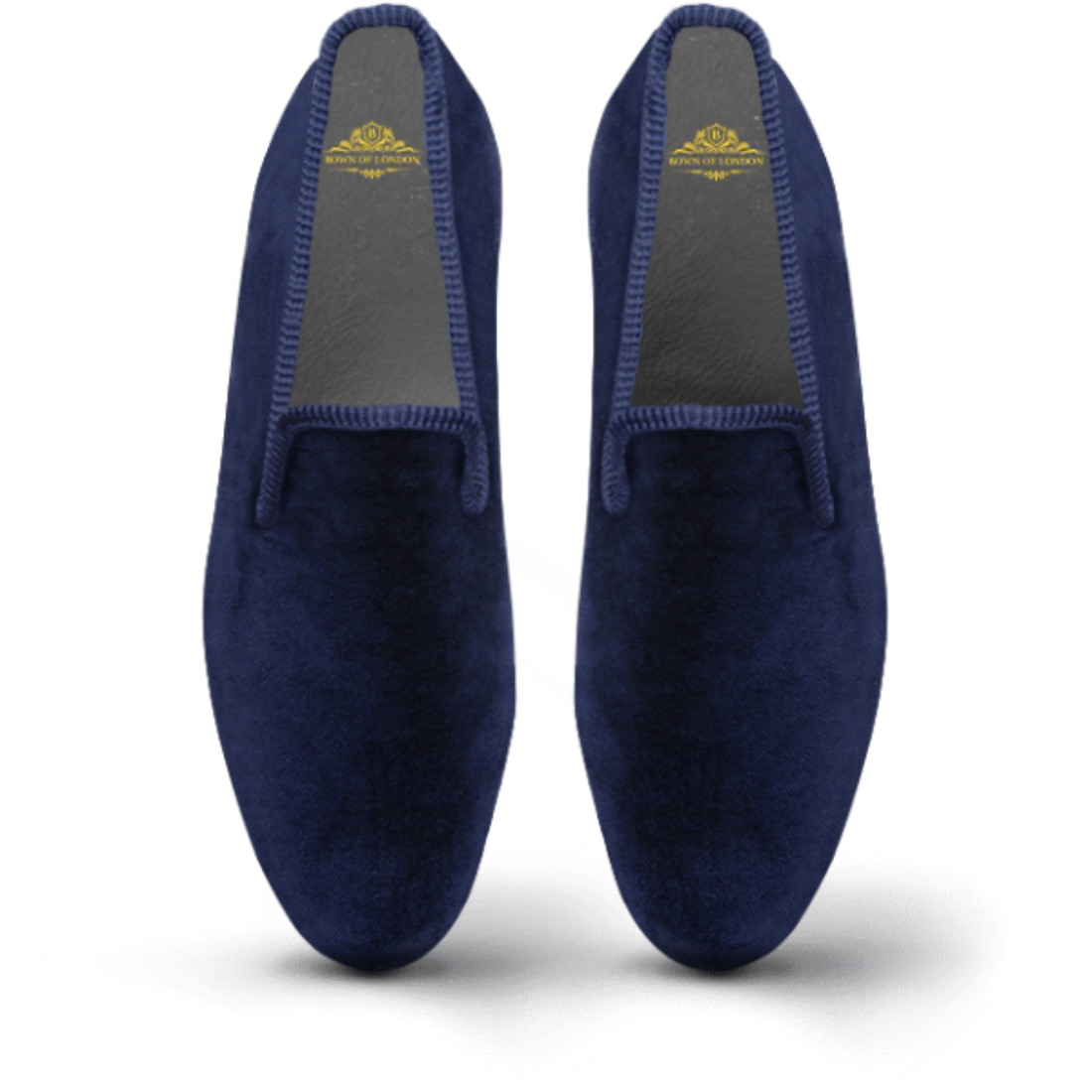 Amorail Men’s Velvet Loafers – Plain Navy Slip-On Shoes