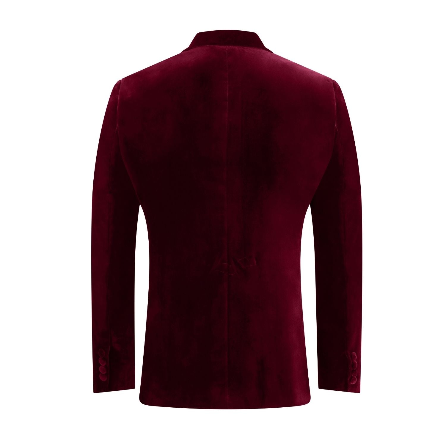 Amorail Men’s Velvet Blazer – Tailored Single-Breasted Burgundy Jacket - Image 4