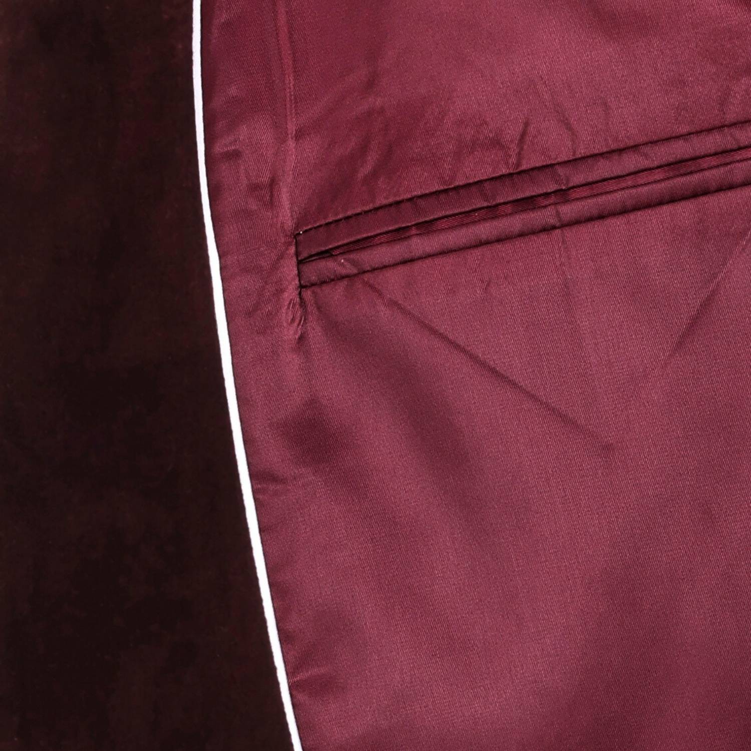 Amorail Men’s Velvet Blazer – Tailored Single-Breasted Burgundy Jacket - Image 6
