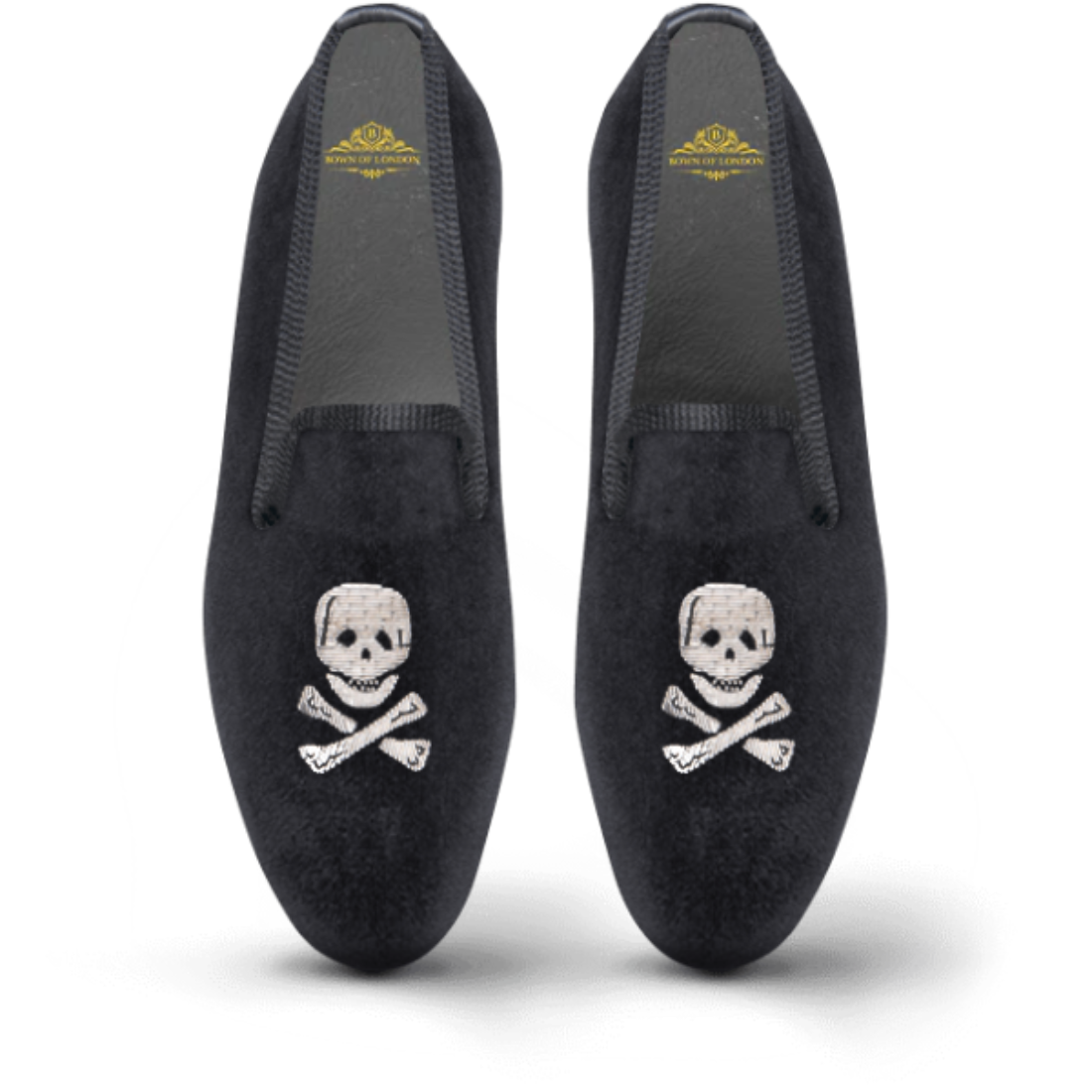 Amorail Men’s Velvet Loafers – Skull Slip-On Shoes